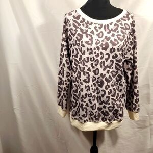 Barlver Gray Animal Print Sweater Size Medium